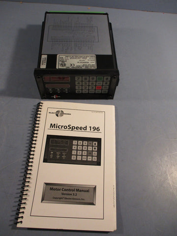 ELECTROSENSORS Microspeed Speed Controller 1PH P/N 800007045 Model# 196