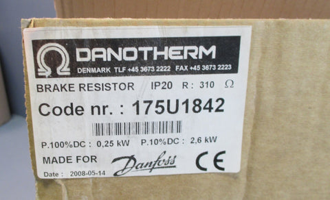 Danotherm 175U1842 Brake Resistor IP20 310 Ohm 0 25kW 2.6 kW