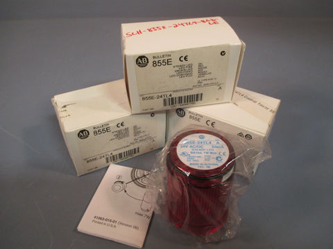 LOT OF 3 ALLEN BRADLEY STEADY LED STACK LIGHT SERIES A 885E-24TL4