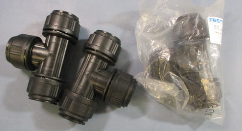 (Lot of 3) Festo 194588 Push In T Connector CQT28 28mm 0.95bar…10bar