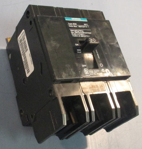Siemens BQD330 Bolt-On Circuit Breaker 3 Pole 480Y/270 V 30A