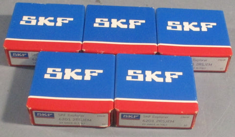 SKF 6201-2RSJEM Deep Groove Ball Bearing 12mm Bore 32mm OD 10mm W Lot of 5