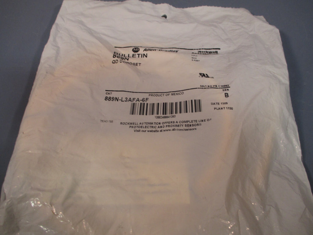 ALLEN-BRADLEY QD CORDSET SERIES A 889N-L3AFA-6F