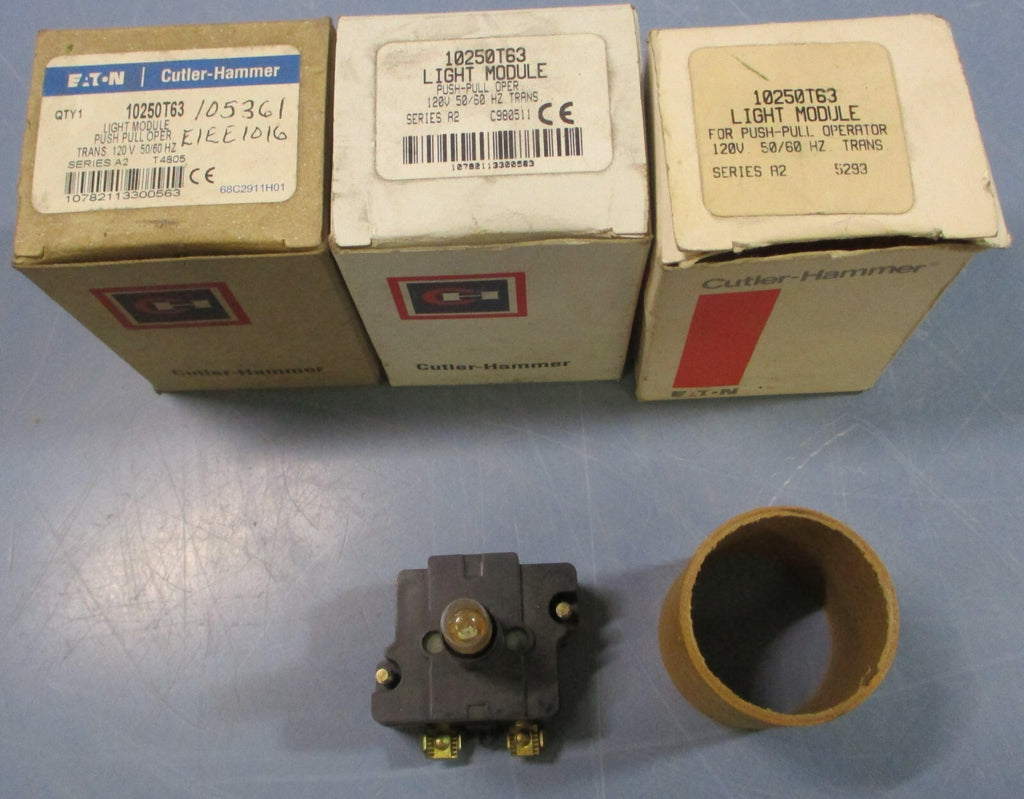 (Lot of 3) Eaton Cutler Hammer 10250T63 Light Module PushPull Oper 120V 50/60Hz