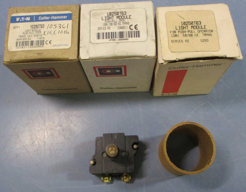 (Lot of 3) Eaton Cutler Hammer 10250T63 Light Module PushPull Oper 120V 50/60Hz