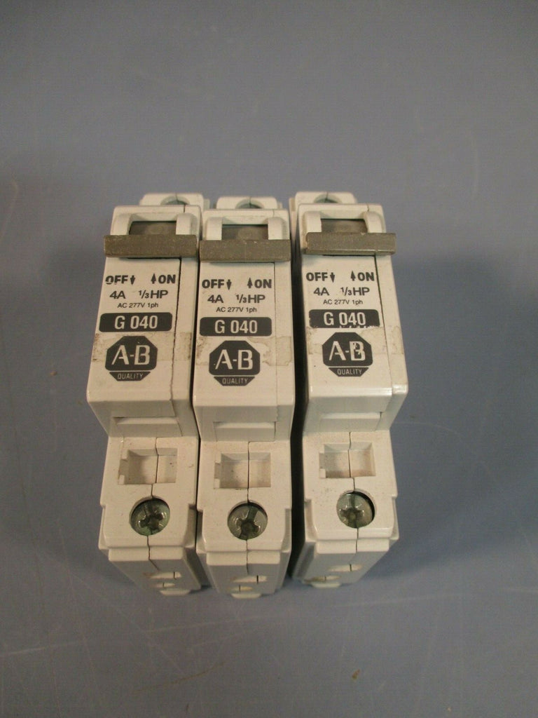 ALLEN BRADLEY G040 4A 1P DIN CIRCUIT BREAKER (LOT OF 3) 1492-CB1