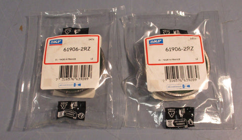 SKF 61906-2RZ Single Row Deep Grove Ball Bearing 30mm ID 47mm OD 9mm W Lot of 2