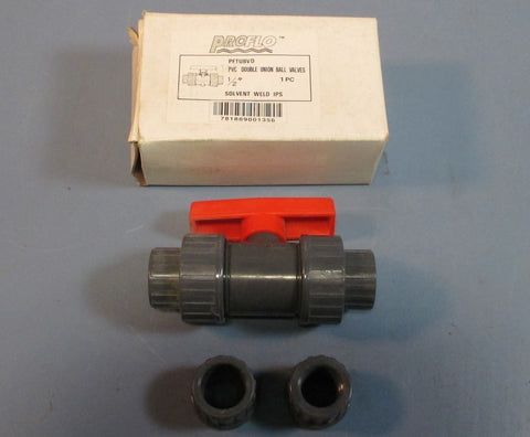 Proflo PFTUBVD PVC Double Union Ball Valve 1/2" NIB