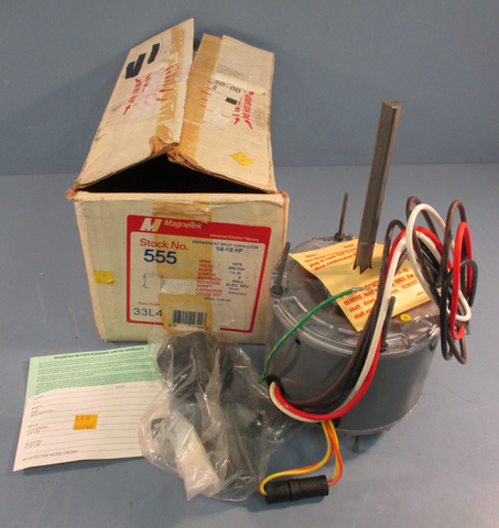 Magnetek 555 Universal Electric Motor 1075 RPM, 208-230V, 1.6-.85AMPS, 1/4-1/8HP