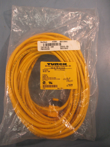 TURCK WK3015M MINIFAST QUICK DISCONNECT CORDSET U231503, 600V