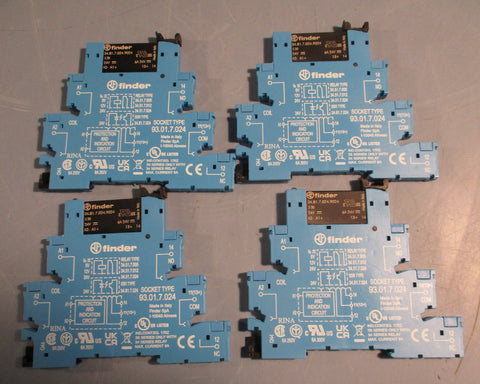 Finder 34.81.7.024.9024 Relay w/ Mount Socket 24VDC (Lot of 4)