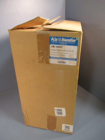 BOX OF (10) 20X20X1 AIR HANDLER FIBERGLASS DISPOSABLE AIR FILTER 1W097