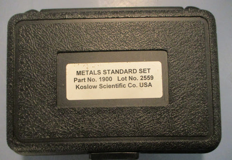 Koslow Scientific Metal Standards Set Part No. 1900 Lot No. 2559