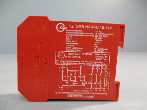 Schmersal SRB-NA-R-C15-24V Safety Relay 120mA 24VDC 250VAC