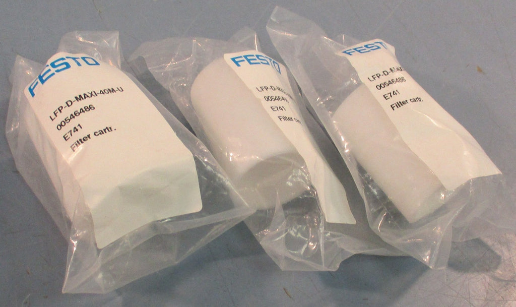Festo LFP-D-MAXI-40M-U Filter Cartridge 40 µm Grade of Filtration Lot of 3
