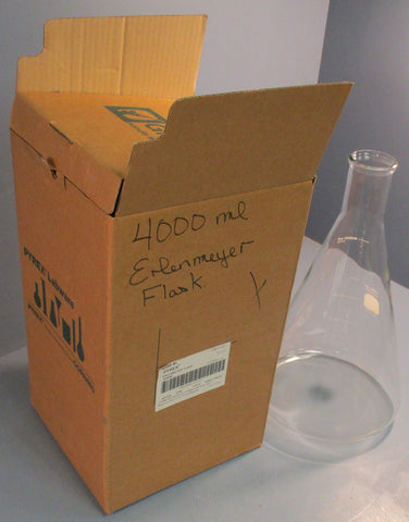 Corning Pyrex 4980-4L Erlenmeyer Flask 4000ML Narrow Mouth Heavy Duty Rim