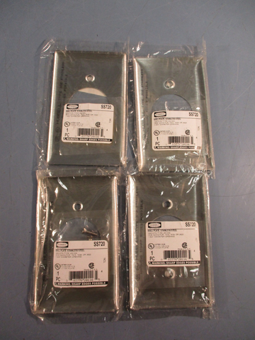 Lot of (4) Hubbell P/N: SS720 Stainless Steel Wall Plate