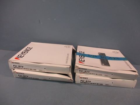 Lot of (4) KEYENCE FU-67V Fiber Optic Sensor FU67V Fiber AMPLIFIER SENSOR CABLE