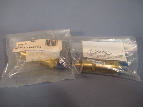 Lot of 2 Kingston Valve Pop Safety Relief 1/4 npt set 075psi/050scfm 112C1/4"