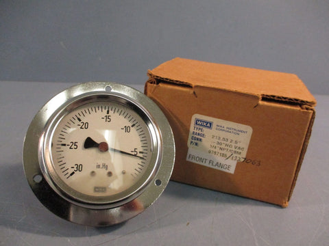 WIKA 9767185 Pressure Gauge Type: 213.53 2.5" 1/4 NPT/CBM Range: 0/30"HG VAC