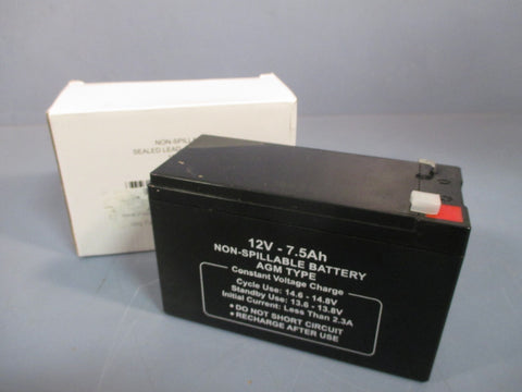 GRAINGER NonSpillable Sealed LeadAcid Battery 12V 7.5Ah 5EFG8