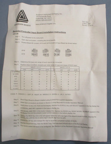 Anderson Negele 64427205 Universal Dual Input Control Module