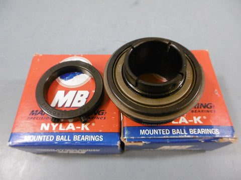 NIB Lot of 2 MB NYLA-K ER20SK 1-1/4" Bearing & XER-206L Collar