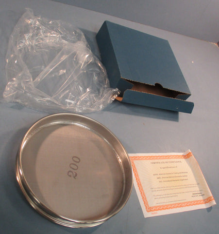 VWR 57334590 #200 U.S. Standard Testing Sieve 8" 0.050mm Wire Dia Stainless