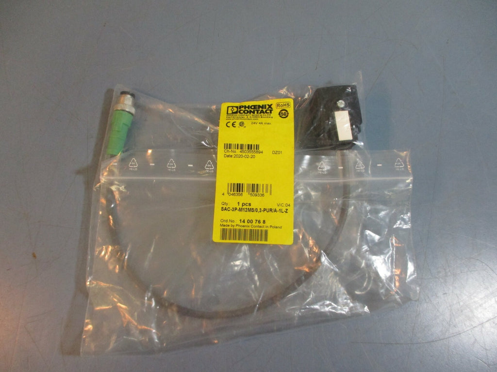 Phoenix Contact SAC-3P-M12MS/0,3-PUR/A-1L-Z Sensor/actuator cable NEW