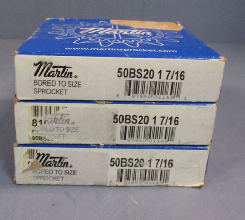 Lot of (3) Martin Sprocket, 20 Teeth 50BS20 17/16"