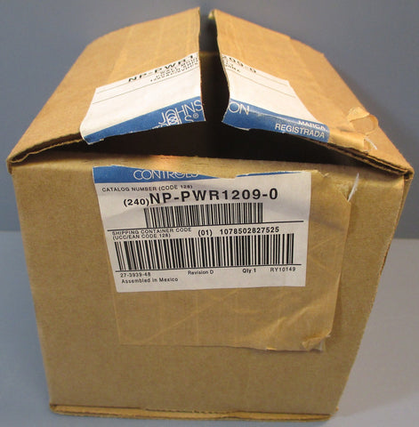 Johnson Controls Wall Mount Power Supply Model NPPWR12090 120 VAC 9 VDC NIB