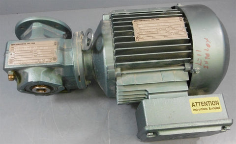 SewEurodrive 1.5HP Electric Motor DFT90S4 + Gear Reducer SAF37DT90S4 10.23:1