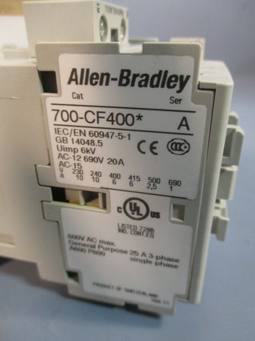 Allen-Bradley Control Relay 20A 110V 50/60Hz Ser A 700-CF400KD