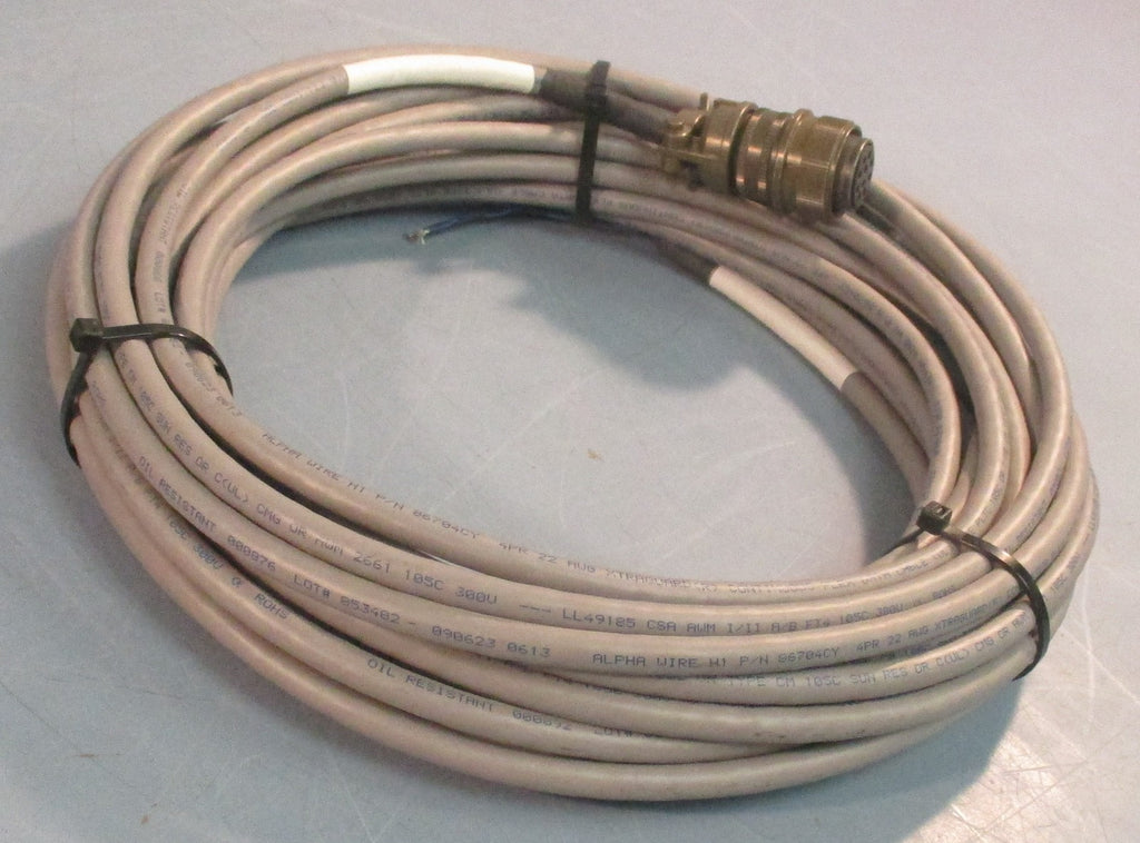 Alpha Wire 86704CY Cable 60' Aprx W/ Amphenol MS3106A18-1S Circular Connector