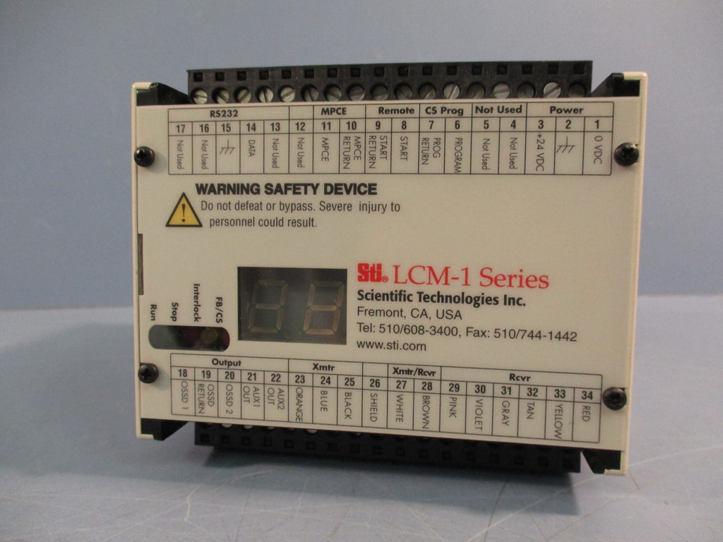 STI LCM-1 Series 70116-1000 Light Curtain Controller 24 VDC Model LCM1