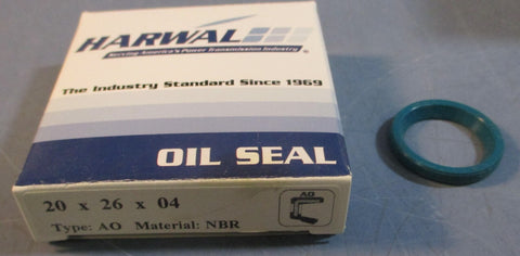 (Lot of 16) Harwal Oil Seal 20x26x04ADL 20mm ID, 26mm OD, 4mm W, NBR
