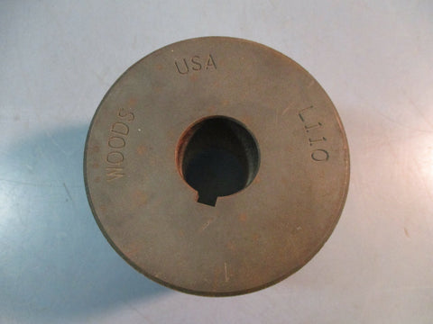 Woods L110 15/8" Bore 3/8 x 3/16" Keyway Coupling Hub Half Used