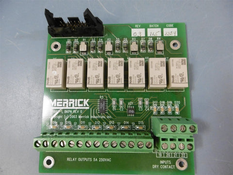 Merrick M218821 BKPN REV 0 5A 250VAC Relay Output Board Assembly