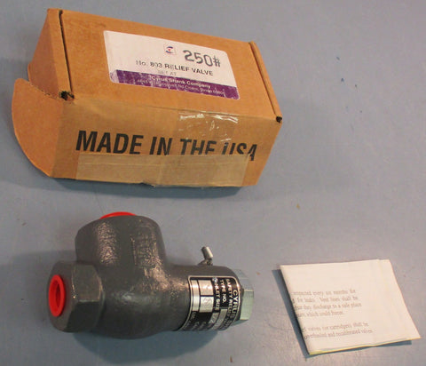 Cyrus Shank 803 Safety Relief Valve 803-250 1/2" Inlet 250 PSIG 573 SCFM