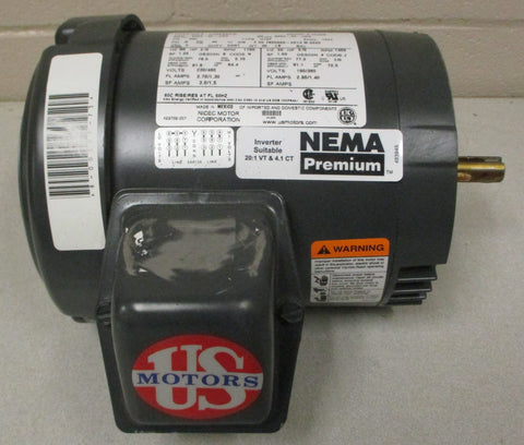 Nidec U34P2DCR 3 Phase Motor HU09 0.75 HP 1765/1455 RPM 5/8" Shaft Dia