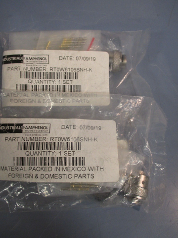 Lot of (2) Amphenol Kit Standard Circular Connector Zinc Housing RT0W6106SNHK