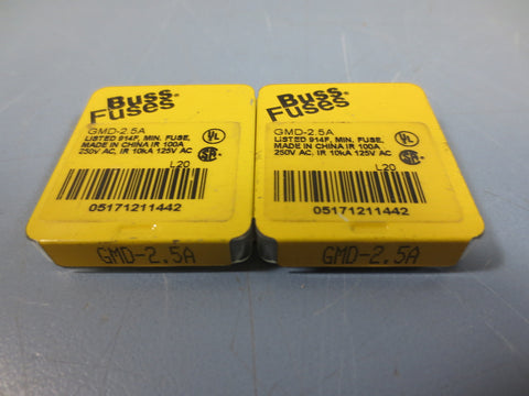 9 Nib Cooper Bussmann GMD2.5A 100A Amp 250V Vac Fuse