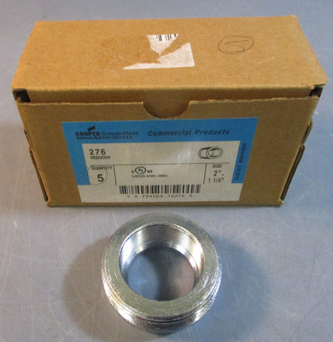 Cooper Crouse Hinds 276 Threaded Conduit Reducer 2" Reduced to 11/4" (Box of 5)