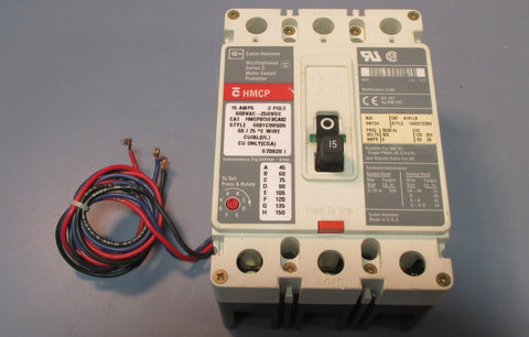 Cutler Hammer HMCP015E0CA02 15A Motor Circuit Protector Breaker w/ Aux