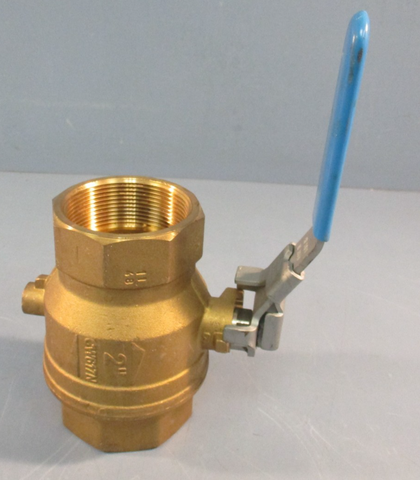 RUB S.93 CW617N 1/2" FNPT Locking Lever Brass Ball Valve 200PSI