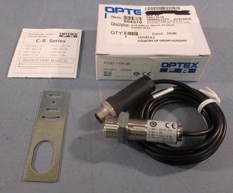 Optex CDD11PIR Photoelectric Sensor 2318H 1030VDC M18 Diffuse 100mm