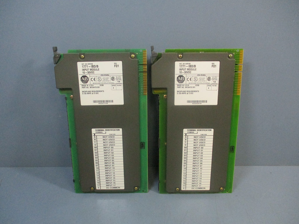 Allen-Bradley 1771-IBD/B Rev. F01 Ser. B Input Module 10-30 VDC Lot of 2