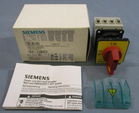Siemens 3LD20500TK13 Power Switch 400V 16A 7.5KW 3LD20500TK13
