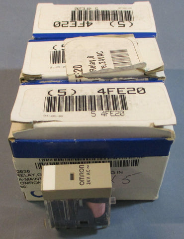 (Lot of 11) Omron 4FE20 General Purpose Relay, Socket Mounted 5A, 250VAC, 30VDC