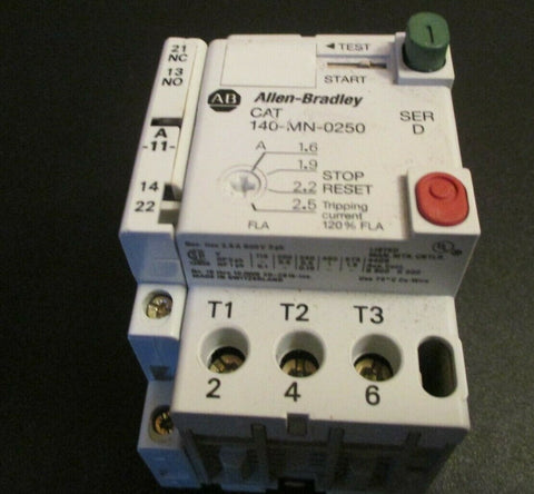 Allen Bradley Manual Motor Starter/Circuit Breaker Series D 140MN0250